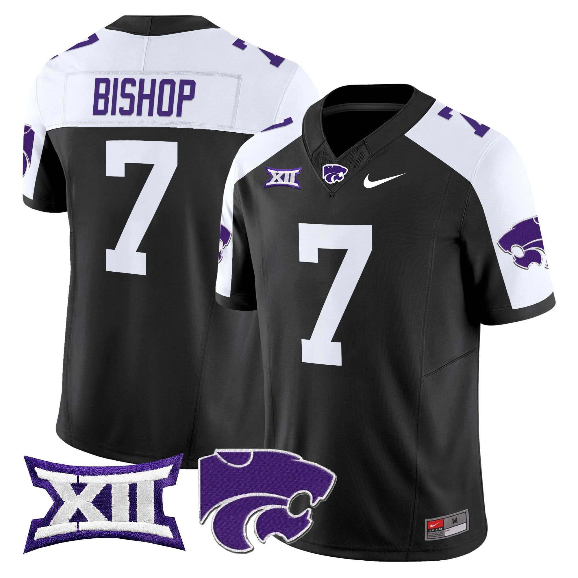 Men Kansas State Wildcats #7 Bishop Black Nike 2024 Vapor Limited NCAA Jersey